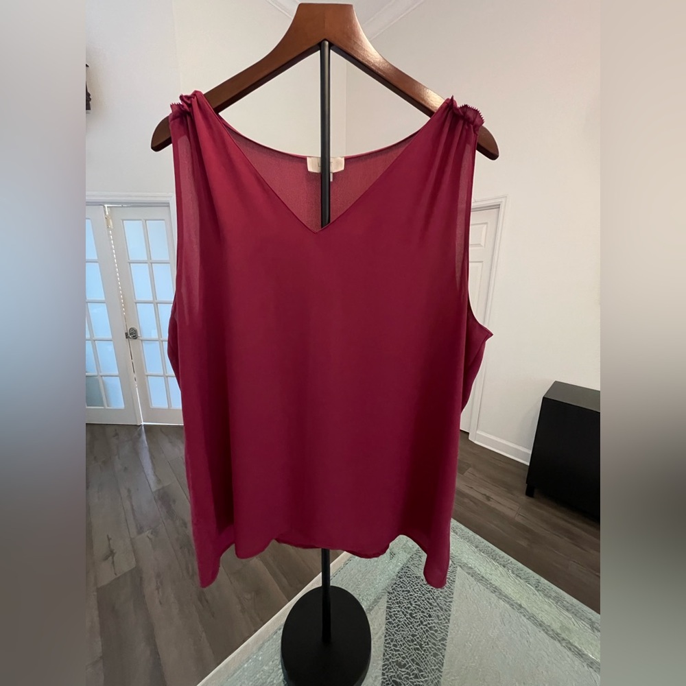LOFT Sleeveless Burgundy Tank Top
